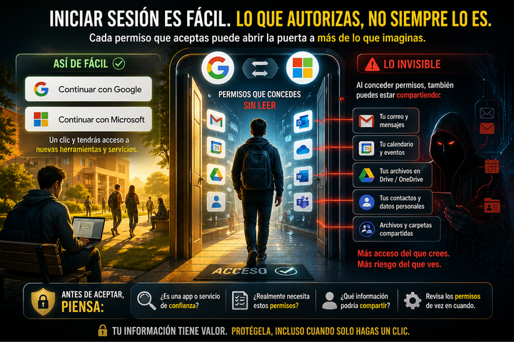 Permisos invisibles: qué autorizas al iniciar sesión